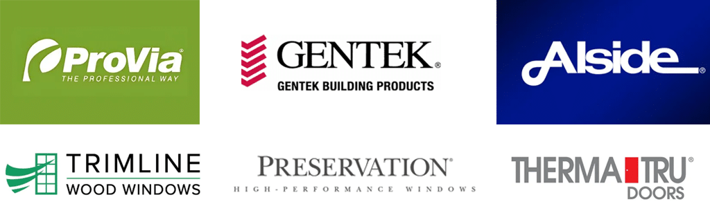 In Virginia Beach we offer windows and doors from ThermaTru, ProVia, Alside, Gentek, Preservation and Trimline wood windows.